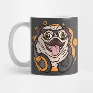 Funny Hipster Pug Dog Face // Pug Lover // Pug Mom Cute Mug